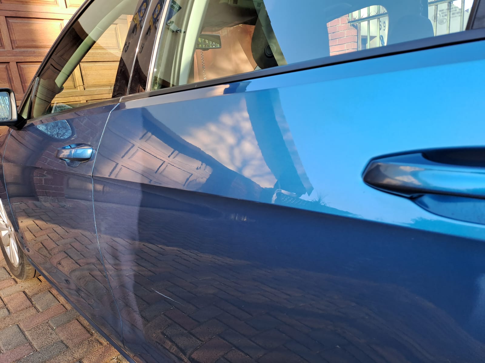 No visible dent left with the crease line restored back to its original state